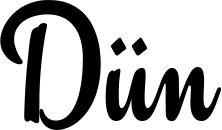 Vorschau des Bootsnamens "Dün" als Schriftzug für "Bootsbeschriftung Klassisch 63"