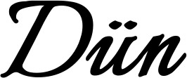 Vorschau des Bootsnamens "Dün" als Schriftzug für "Style Klassisch 58"