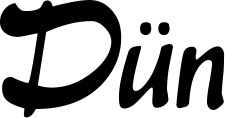 Vorschau des Bootsnamens "Dün" als Schriftzug für "Bootsbeschriftung Klassisch 15"