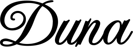 Vorschau des Bootsnamens "Duna" als Schriftzug für "Bootsbeschriftung Klassisch 70"