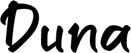 Vorschau des Bootsnamens "Duna" als Schriftzug für "Bootsbeschriftung Klassisch 95"
