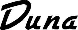 Vorschau des Bootsnamens "Duna" als Schriftzug für "Bootsbeschriftung Klassisch 66"