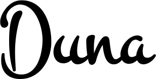 Vorschau des Bootsnamens "Duna" als Schriftzug für "Bootsbeschriftung Klassisch 81"