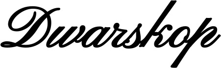 Vorschau des Bootsnamens "Dwarskop" als Schriftzug für "Bootsbeschriftung Klassisch 107"