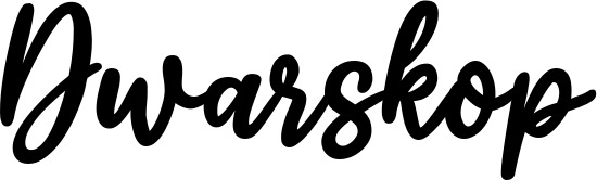Vorschau des Bootsnamens "Dwarskop" als Schriftzug für "Bootsbeschriftung Klassisch 74"