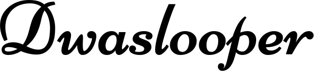 Vorschau des Bootsnamens "Dwaslooper" als Schriftzug für "Bootsbeschriftung Klassisch 84"