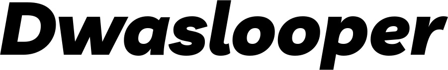 Vorschau des Bootsnamens "Dwaslooper" als Schriftzug für "Bootsbeschriftung Kursiv 06"