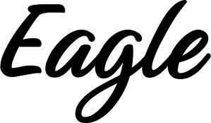 Vorschau des Bootsnamens "Eagle" als Schriftzug für "Bootsbeschriftung Klassisch 48"