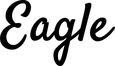Vorschau des Bootsnamens "Eagle" als Schriftzug für "Bootsbeschriftung Klassisch 96"