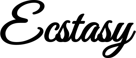 Vorschau des Bootsnamens "Ecstasy" als Schriftzug für "Bootsbeschriftung Klassisch 68"
