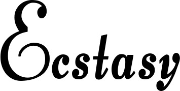 Vorschau des Bootsnamens "Ecstasy" als Schriftzug für "Bootsbeschriftung Klassisch 76"
