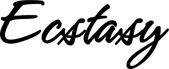 Vorschau des Bootsnamens "Ecstasy" als Schriftzug für "Bootsbeschriftung Klassisch 71"