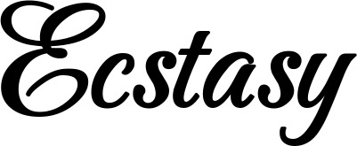 Vorschau des Bootsnamens "Ecstasy" als Schriftzug für "Bootsbeschriftung Klassisch 50"