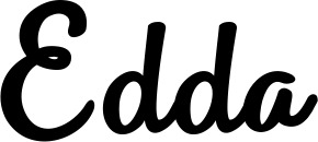 Vorschau des Bootsnamens "Edda" als Schriftzug für "Bootsbeschriftung Klassisch 75"