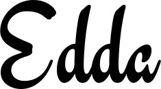 Vorschau des Bootsnamens "Edda" als Schriftzug für "Bootsbeschriftung Klassisch 63"