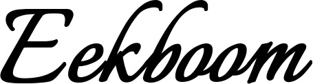 Vorschau des Bootsnamens "Eekboom" als Schriftzug für "Bootsbeschriftung Klassisch 58"