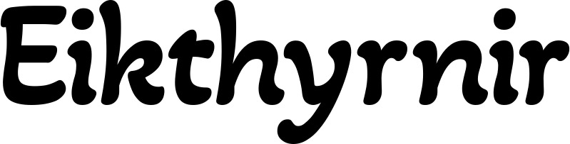 Vorschau des Bootsnamens "Eikthyrnir" als Schriftzug für "Bootsbeschriftung Klassisch 103"