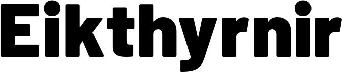 Vorschau des Bootsnamens "Eikthyrnir" als Schriftzug für "Bootsbeschriftung Fett 10"