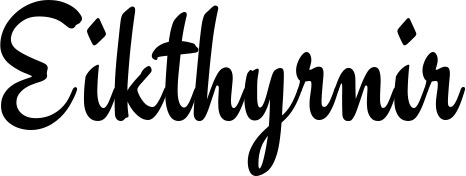 Vorschau des Bootsnamens "Eikthyrnir" als Schriftzug für "Bootsbeschriftung Klassisch 63"