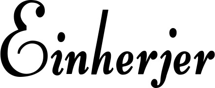 Vorschau des Bootsnamens "Einherjer" als Schriftzug für "Bootsbeschriftung Klassisch 76"