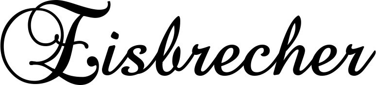 Vorschau des Bootsnamens "Eisbrecher" als Schriftzug für "Bootsbeschriftung Klassisch 02-A"