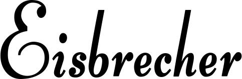 Vorschau des Bootsnamens "Eisbrecher" als Schriftzug für "Bootsbeschriftung Klassisch 76"