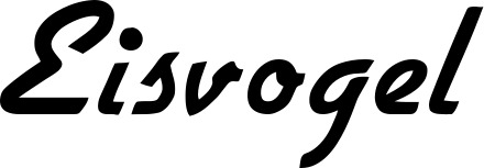 Vorschau des Bootsnamens "Eisvogel" als Schriftzug für "Bootsbeschriftung Klassisch 66"
