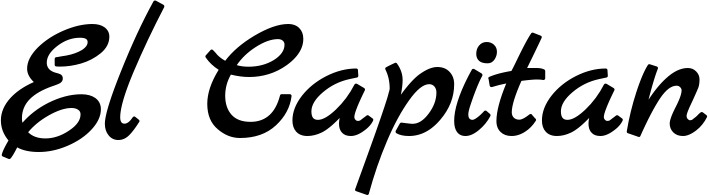 Vorschau des Bootsnamens "El Capitan" als Schriftzug für "Bootsbeschriftung Klassisch 77"