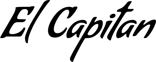 Vorschau des Bootsnamens "El Capitan" als Schriftzug für "Bootsbeschriftung Klassisch 57"
