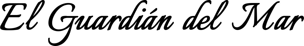 Vorschau des Bootsnamens "El Guardián del Mar" als Schriftzug für "Bootsbeschriftung Klassisch 58"