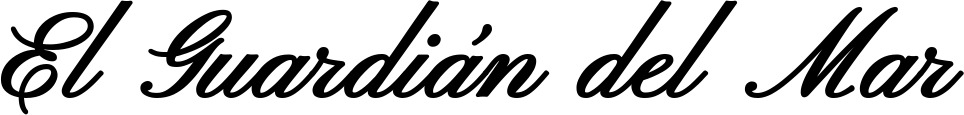 Vorschau des Bootsnamens "El Guardián del Mar" als Schriftzug für "Bootsbeschriftung Klassisch 107"