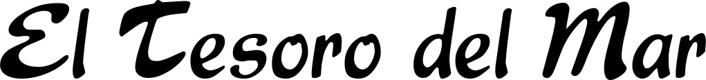 Vorschau des Bootsnamens "El Tesoro del Mar" als Schriftzug für "Bootsbeschriftung Klassisch 15"