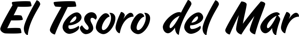 Vorschau des Bootsnamens "El Tesoro del Mar" als Schriftzug für "Bootsbeschriftung Klassisch 19"