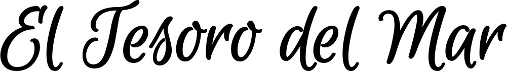 Vorschau des Bootsnamens "El Tesoro del Mar" als Schriftzug für "Bootsbeschriftung Klassisch 105"