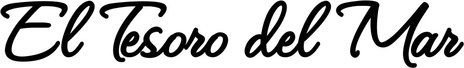 Vorschau des Bootsnamens "El Tesoro del Mar" als Schriftzug für "Bootsbeschriftung Klassisch 111"