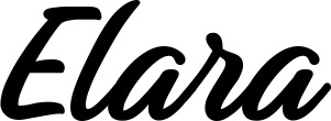 Vorschau des Bootsnamens "Elara" als Schriftzug für "Bootsbeschriftung Klassisch 48"