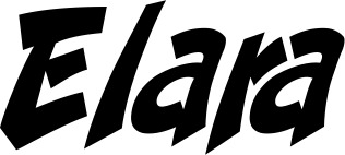 Vorschau des Bootsnamens "Elara" als Schriftzug für "Bootsbeschriftung Klassisch 31"