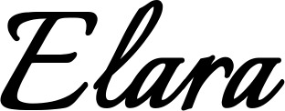 Vorschau des Bootsnamens "Elara" als Schriftzug für "Bootsbeschriftung Klassisch 58"