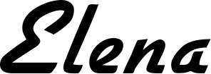 Vorschau des Bootsnamens "Elena" als Schriftzug für "Bootsbeschriftung Klassisch 66"
