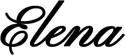 Vorschau des Bootsnamens "Elena" als Schriftzug für "Bootsbeschriftung Klassisch 107"