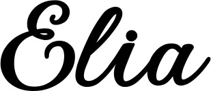 Vorschau des Bootsnamens "Elia" als Schriftzug für "Bootsbeschriftung Klassisch 69"