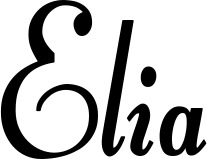 Vorschau des Bootsnamens "Elia" als Schriftzug für "Bootsbeschriftung Klassisch 76"