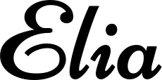 Vorschau des Bootsnamens "Elia" als Schriftzug für "Bootsbeschriftung Klassisch 84"