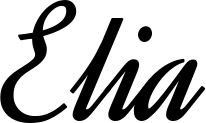 Vorschau des Bootsnamens "Elia" als Schriftzug für "Bootsbeschriftung Klassisch 44"
