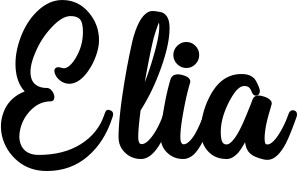 Vorschau des Bootsnamens "Elia" als Schriftzug für "Bootsbeschriftung Klassisch 43"