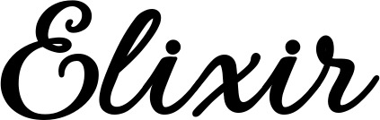 Vorschau des Bootsnamens "Elixir" als Schriftzug für "Bootsbeschriftung Klassisch 69"