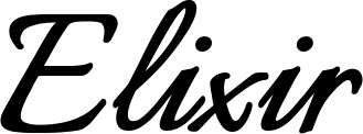 Vorschau des Bootsnamens "Elixir" als Schriftzug für "Bootsbeschriftung Klassisch 58"