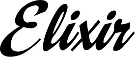 Vorschau des Bootsnamens "Elixir" als Schriftzug für "Bootsbeschriftung Klassisch 29"