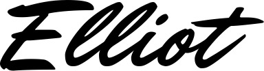Vorschau des Bootsnamens "Elliot" als Schriftzug für "Bootsbeschriftung Klassisch 82"