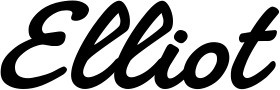 Vorschau des Bootsnamens "Elliot" als Schriftzug für "Bootsbeschriftung Klassisch 65"